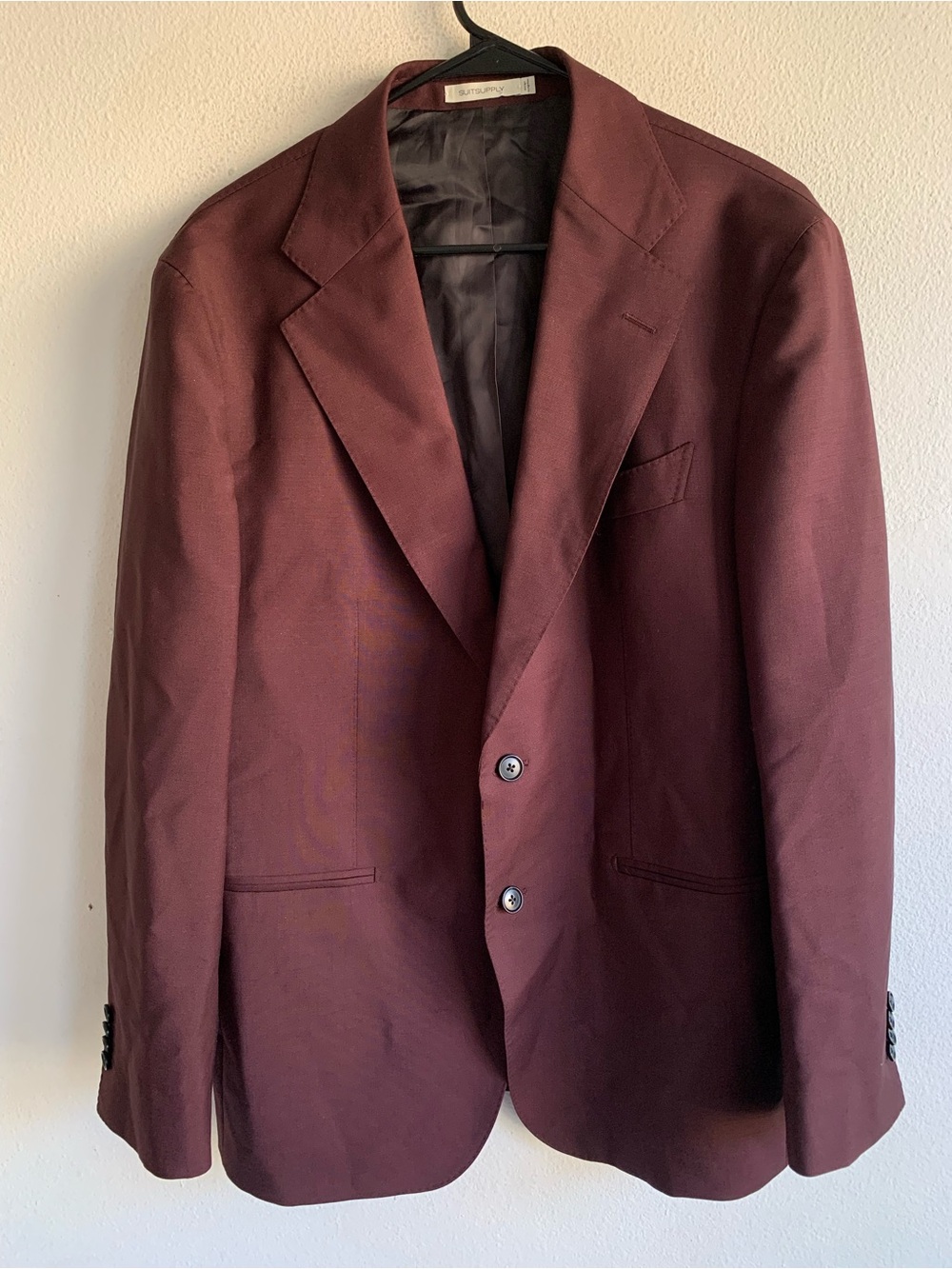 Suitsupply Tailored Fit Havana Suit Jacket 46 Slim Fit Red Wool Mohair